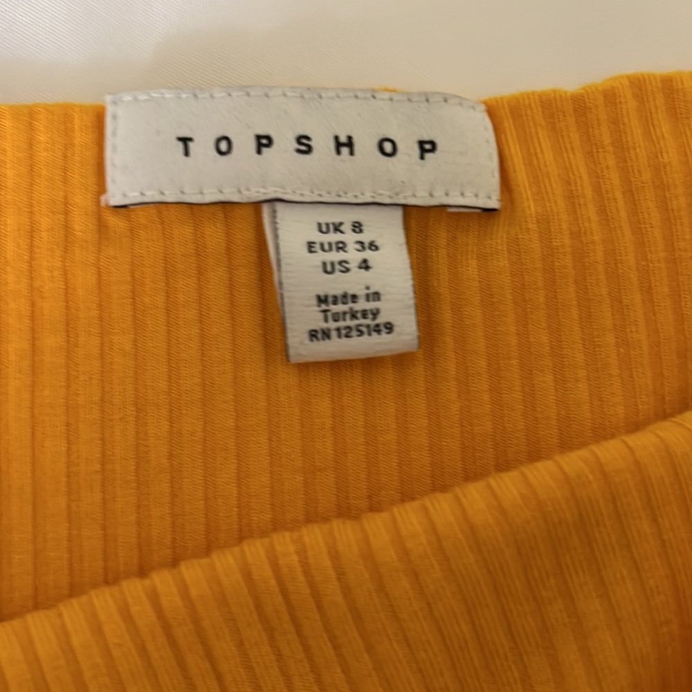Yellow Ribbed Tube Top - Picture 2 of 3